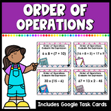 Order of Operations Task Cards with Parentheses | Print & Digital