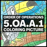 5.OA.A.1 Order of Operations Toucan Coloring Picture