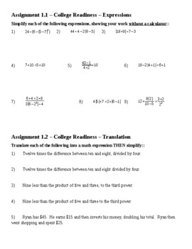 Preview of Order of Operations & Translating Expressions