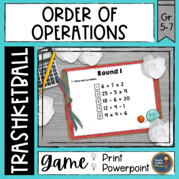 Preview of Order of Operations Trashketball Math Game