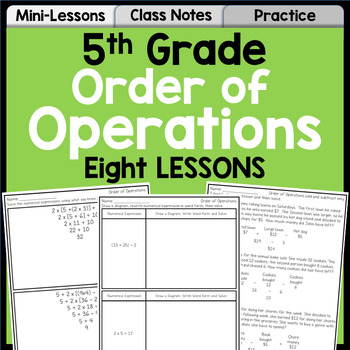 Preview of Order of Operations Unit for 5th Grade | Lessons, Practice, Assessment