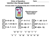 Order of Operations Valentine's Day Math Activity: Message