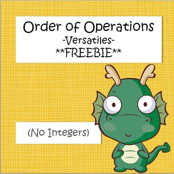 Preview of Order of Operations Versatile Page **FREEBIE**