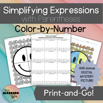 Preview of Order of Operations WITH PARENTHESES ☆Printable NO PREP Color By Number