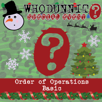 Preview of Order of Operations Winter Whodunnit Activity - Printable Game