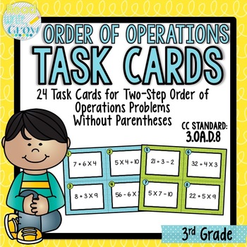 Preview of Order of Operations Without Parentheses {Two-Step Problems}