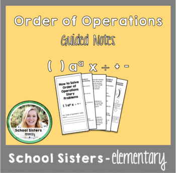 Preview of Order of Operations Word Problems Guided Notes