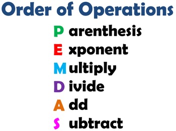 Preview of Order of Operations Word Wall
