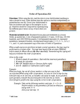 Preview of Order of Operations Worksheets with positive and negative integers