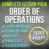Order of Operations Worksheet Complete Lesson Pack (NO PRE