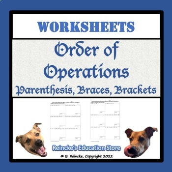 Preview of Order of Operations Worksheets (Braces, Brackets, and Parentheses) 5.OA.1