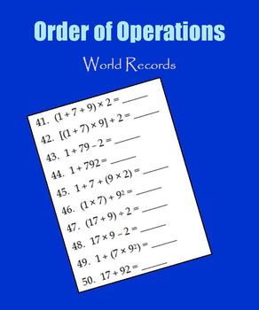 Preview of Order of Operations - World Records