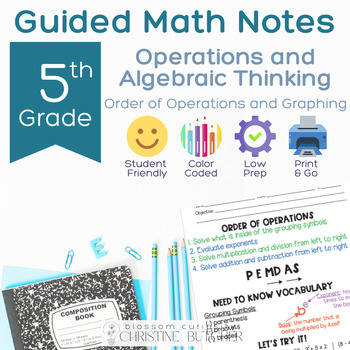 Preview of Order of Operations and Graphing Guided Math Notes