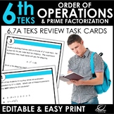 Order of Operations and Prime Factorization | TEKS 6.7A | 