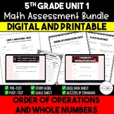 Order of Operations and Whole Numbers Assessment Bundle - 