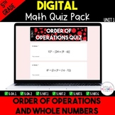 Order of Operations and Whole Numbers Digital Quiz Pack - 
