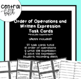 Order of Operations and Written Expressions Task Cards