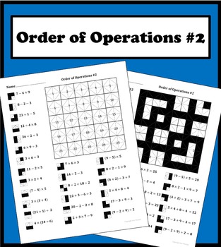 Preview of Order of Operations color worksheet #2