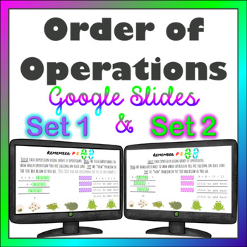 Preview of Order of Operations distance learning Google Slides Set 1 and Set 2
