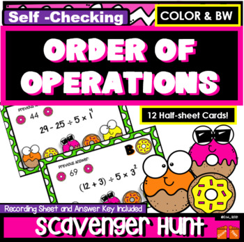 Preview of Order of Operations grouping & exponents Scavenger Hunt ACTIVITY!