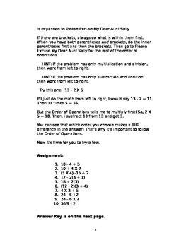 Preview of Order of Operations in Pre-algebra and Algebra