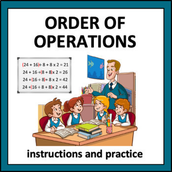Preview of Order of Operations - instructions and practice