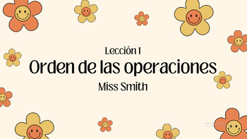 Preview of Order of Operations (lesson 1) SPANISH VERSION