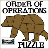 Order of Operations w/ Integers BEAR Partner Puzzle for Display
