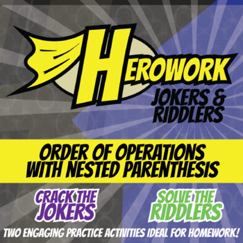 Preview of Order of Operations w/Nested Parenthesis Printable Activities - Herowork