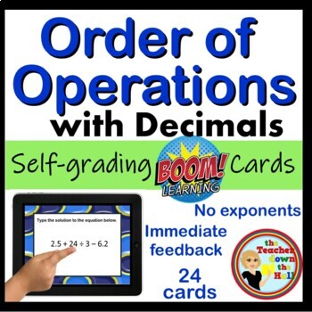 Preview of Order of Operations with Decimals Boom Cards