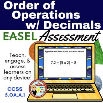Preview of Order of Operations with Decimals Easel Assessment - Digital