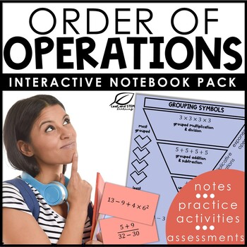 Preview of Order of Operations with Exponents Interactive Notebook Set | Distance Learning