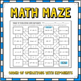 Order of Operations with Exponents Maze PEMDAS