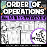 Order of Operations with Exponents PEMDAS Math Mystery Act