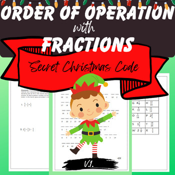 Preview of Order of Operations with Fractions - Crack the Christmas Code
