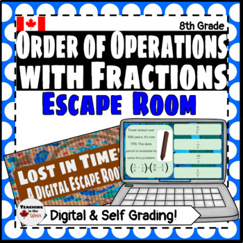 Preview of Order of Operations with Fractions Digital Escape Room