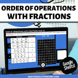 Order of Operations with Fractions Digital and Print Activ