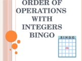 Order of Operations with Integers Bingo