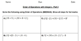 Order of Operations with Integers Bundle (worksheets and w