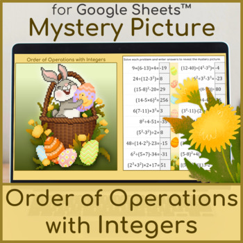 Preview of Order of Operations with Integers | Distance Learning | Easter | Mystery Picture