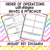 Order of Operations with Integers Notes & Guided Practice