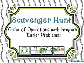 Preview of Order of Operations with Integers - Scavenger Hunt (Easier Problems)