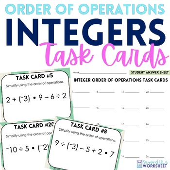 Preview of Order of Operations with Integers Task Cards