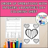 Order of Operations with Integers Valentine's Day Coloring Sheet