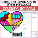 Order of Operations with Integers Valentine's Day Heart Co
