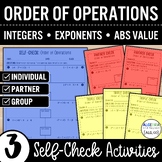 Order of Operations with Integers Worksheet | Absolute Val