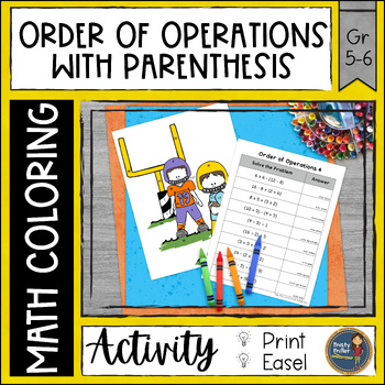 Preview of Order of Operations with Parenthesis 4 Math Color by Number