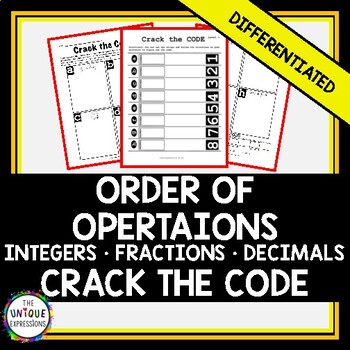Preview of Order of Operations with Rational Numbers: Crack the Code Activity