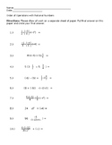 Order of Operations with Rational Numbers - Positive and N