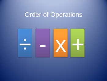 Preview of Order of Operations without exponents PowerPoint